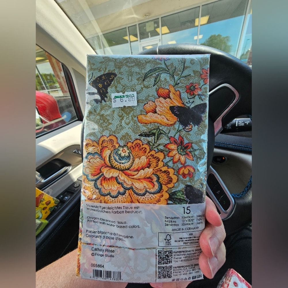 15 packs of various size napkins and themes